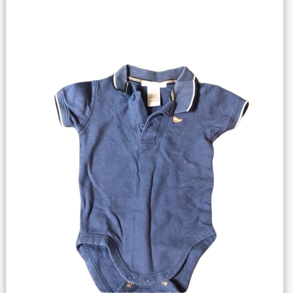 Janie and jack polo style onesie in blue